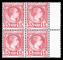 ** N°5, Charles III, 15c Rose En Bloc De Quatre Bord De Feuille Latéral, Fraîcheur Postale, Bon Centrage, SUP (certifica - Sonstige & Ohne Zuordnung