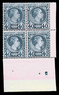 ** N°7, Charles III, 40c Bleu Sur Rose En Bloc De Quatre Coin De Feuille, Fraîcheur Postale (certificat)   Qualité: ** - Autres & Non Classés