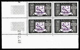 ** Poste Aérienne N°42/44, Série De 1949, Les 3 Valeurs En Bloc De Quatre, SUP (certificat)   Qualité: **   Cote: 988 Eu - Poste Aérienne