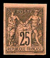 O N°43, 25c Noir Sur Rouge, TB (signé Brun)   Qualité: O   Cote: 300 Euros - Aquila Imperiale