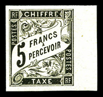 ** Taxe N°14, 5f Noir Bdf, Fraîcheur Postale. TTB (certificat)   Qualité: ** - Eagle And Crown