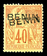 (*) N°11b, 40c Rouge-orange, Double Surcharge 'BENIN'. TB (signé/certificat)   Qualité: (*)   Cote: 500 Euros - Ungebraucht