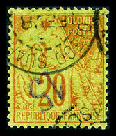 O N°4a, 15c Sur 20c Brique S Vert: SURCHARGE RENVERSEE, Très Bon Centrage, SUP (signé)   Qualité: O   Cote: 400 Euros - Unused Stamps