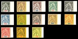 (*) N°1/13, (Cote Maury), Série De 1897, Tirage Sur Bristol Avec Dentelure Figurée, Les 13 Valeurs Bdf, SUP (certificat) - Nuevos