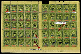 ** N°50, 40c Sur 1f Olive En Panneau De 50 Exemplaires Bas De Feuille Composition 'A' Type II, Millésime '3' (6 Ex*) Com - Neufs