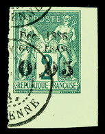 O N°1, 0f 05 Sur 2c Coin De Feuille. SUP (signé Calves/certificat)   Qualité: O   Cote: 740 Euros - Used Stamps