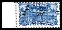 ** N°98a, 25c S 2f Bleu, Double Surcharge Bdf. TTB   Qualité: **   Cote: 234 Euros - Used Stamps