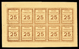 (*) N°11a, 25c Brun Sur Chamois, Feuillet De 10 Timbres (4 Ex Leger Aminci). B/TB   Qualité: (*)   Cote: 500 Euros - Used Stamps
