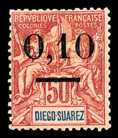 * N°60, Timbre De Diego Suarez Surchargé: 0,10 Sur 50c Gros Zéros, Tirage 75 Exemplaires, RARE Et SUPERBE (signé Brun/ce - Used Stamps