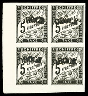 ** Taxe N°1a, 5c Noir En Bloc De Quatre Coin De Feuille, Fraîcheur Postale, SUPERBE (certificat)   Qualité: ** - Oblitérés