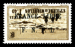 ** N°265A, 1f40 Brun Surcharge 'FRANCE LIBRE F.N.F.L' Renversée, Très Bon Centrage, Fraîcheur Postale (tirage 37 Ex). R. - Gebraucht