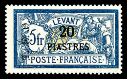 * N°20, 20 Pi Sur 5F Bleu Et Chamois, Fraîcheur Postale, SUP (signé Brun/certificat)   Qualité: *   Cote: 450 Euros - Usati