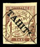 O Taxe N°12, 1F Marron. SUP. R. (signé Calves/certificat)   Qualité: O   Cote: 1200 Euros - Used Stamps