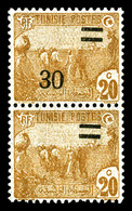 ** N°98b, 30c S 20c Brun, Barres Seules Tenant à Surcharge Déplacée*, TB (signé Scheller)   Qualité: **   Cote: 180 Euro - Unused Stamps