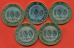 Kazakhstan .Full Set Of Coins 100 Tenges Bimetalic Of Kazakhstan.UNC. - Kasachstan