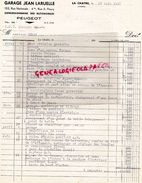 36- LA CHATRE- RARE FACTURE GARAGE JEAN LARUELLE- 153 RUE NATIONALE-CONCESSIONNAIRE AUTOMOBILES PEUGEOT- 1951 - Automovilismo