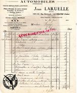 36- LA CHATRE-RARE FACTURE GARAGE JEAN LARUELLE- 138 RUE NATIONALE-PNEUX MICHELIN-PHILIPS RADIO TSF- 1931 - Automobil