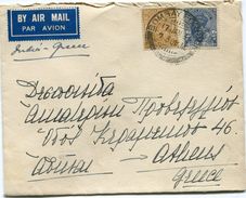 INDE ANGLAISE LETTRE PAR AVION DEPART BOMBAY 17 JAN 36 POUR LA GRECE - 1936-47  George VI