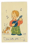 CPA ILLUSTRATEUR LACROIX ENFANT MUSICIEN BANJO CHIEN - Hausen, Lungers