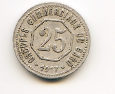 25 Centimes "Groupes Commerciaux Du Gard" Alu 1917 TTB - 25 Centimes