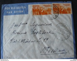 1938 LETTER FROM ADDIS ABEBA TO  ITALY + 2 POSTAGESTAMPS HIGH VALUE/2 FRANCOBOLLI DI ALTO VALORE SU LETTERA .. - Ethiopie