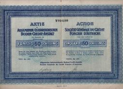 Société Générale Du Crédit Foncier D' Autriche - 50 Schillings  - 1927 - Textiel