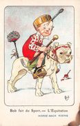 ¤¤   -   ILLUSTRATEUR  " MICH "  -   Bob Fait Du Sport  -  L'Equitation  -  Chien    -  ¤¤ - Mich