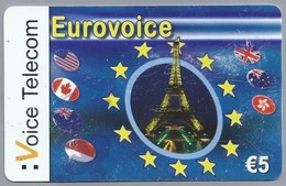 DE.- VOICE TELECOM. EUROVOICE € 5. . 2 Scans - GSM, Voorafbetaald & Herlaadbare Kaarten