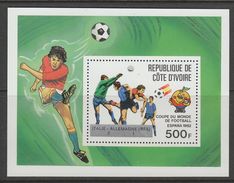 BLOC NEUF DE COTE D'IVOIRE - RESULTATS DE LA COUPE DU MONDE DE FOOTBALL "ESPANA'82" N° Y&T 24 - 1982 – Espagne