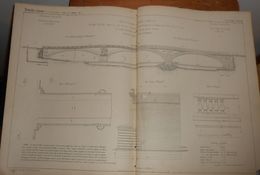 Plan  Du Pont De L'Alma Sur La Seine à Paris. 1855. - Publieke Werken