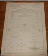 Plan Du Nouveau Système De Couverture En Zinc Cannelé. 1855. - Obras Públicas