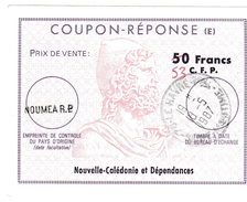 Coupon-réponse Calédonie & Dépendances 50 FCFP Corrigé - Franco-colonial Modèle E - Nouméa 1987 - CRI IRC IAS - Lettres & Documents