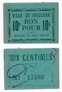 1914-1918 // ALGERIE // MASCARA // 10 Centimes - Algeria