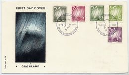 GREENLAND 1963 Aurora Definitives On FDC.  Michel 47-51 - FDC