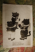 Hippo, Tiger And Bear Singing - Old Soviet PC 1935 - Rare! - Flusspferde