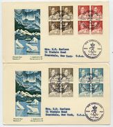 GREENLAND 1964 King Frederik IX Definitives 25, 35, 40, 50 Øre In Blocks Of 4 On Two FDCs.  Michel 53-56 - FDC