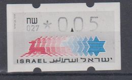 ISRAEL 1988 KLUSSENDORF ATM 0.05 SHEKELS NUMBER 027 - Frankeervignetten (Frama)