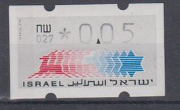ISRAEL 1988 KLUSSENDORF ATM 0.05 SHEKELS NUMBER 027 - Franking Labels