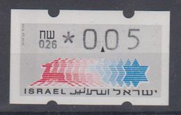 ISRAEL 1988 KLUSSENDORF ATM 0.05 SHEKELS NUMBER 026 - Viñetas De Franqueo (Frama)