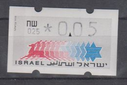 ISRAEL 1988 KLUSSENDORF ATM 0.05 SHEKELS NUMBER 025 - Frankeervignetten (Frama)