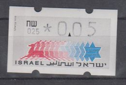 ISRAEL 1988 KLUSSENDORF ATM 0.05 SHEKELS NUMBER 025 - Franking Labels