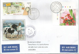 Belle Lettre De Hong-Kong Adressée En Andorre, Avec Timbre à Date Arrivée - Storia Postale