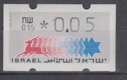ISRAEL 1988 KLUSSENDORF ATM 0.05 SHEKELS 2 DIFFERENT KINDS OF PAPER NUMBER 015 - Viñetas De Franqueo (Frama)
