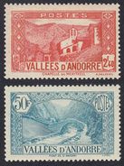 ANDORRA - 1942/1943 - Lotto Due Valori Nuovi MNH: Yvert 85 E 92. - Neufs