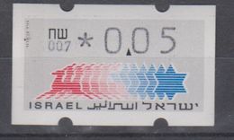 ISRAEL 1988 KLUSSENDORF ATM 0.05 SHEKELS 2 DIFFERENT KINDS OF PAPER NUMBER 007 - Frankeervignetten (Frama)