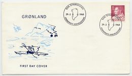 GREENLAND 1968 King Frederik IX Definitive 60 Øre On FDC. Michel 69 - FDC