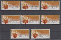 ISRAEL 2010 KLUSSENDORF ATM CHRISTMAS SEASON'S GREETINGS FROM THE HOLY LAND FULL SET OF 8 STAMPS - Franking Labels