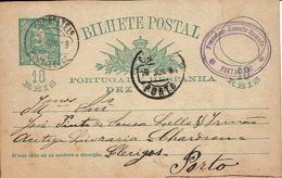 Portugal , 1899 , Stationery , Entier , D. Carlos , 10r , Francisco Antonio Semedo , Portalegre Postmark - Lettres & Documents