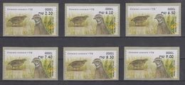 ISRAEL 2015 KLUSSENDORF ATM BIRD COTURNIX FRANCOLIN QUAIL FULL SET OF 6 STAMPS - Franking Labels