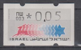 ISRAEL 1988 KLUSSENDORF ATM 0.05 SHEKELS 2 DIFFERENT KINDS OF PAPER NUMBER 003 - Vignettes D'affranchissement (Frama)